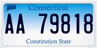 CT license plate AA79818