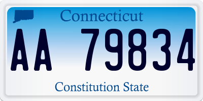 CT license plate AA79834