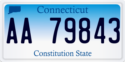 CT license plate AA79843
