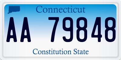 CT license plate AA79848