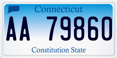 CT license plate AA79860