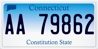 CT license plate AA79862