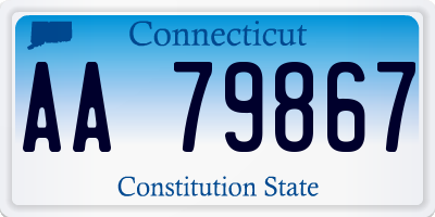 CT license plate AA79867