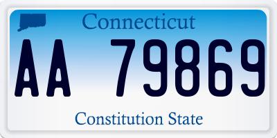 CT license plate AA79869