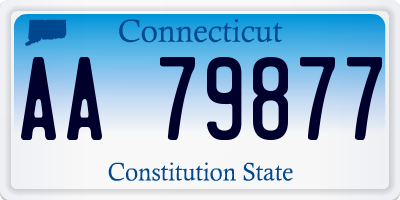 CT license plate AA79877