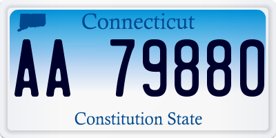 CT license plate AA79880