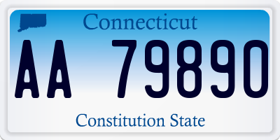 CT license plate AA79890