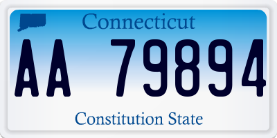 CT license plate AA79894