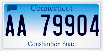 CT license plate AA79904