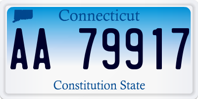 CT license plate AA79917
