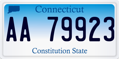 CT license plate AA79923