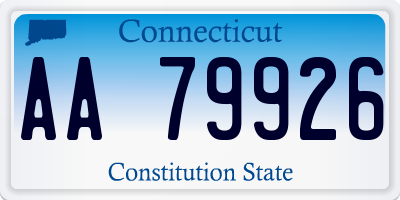 CT license plate AA79926