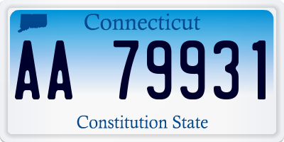 CT license plate AA79931