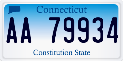 CT license plate AA79934