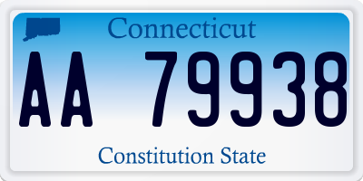 CT license plate AA79938