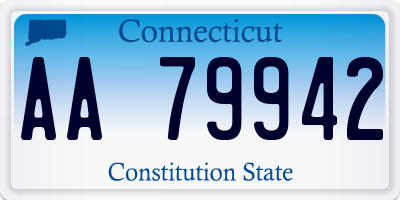 CT license plate AA79942