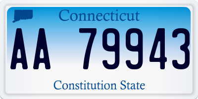 CT license plate AA79943