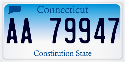 CT license plate AA79947