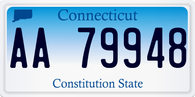 CT license plate AA79948