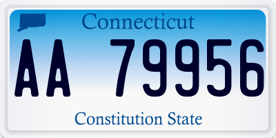 CT license plate AA79956