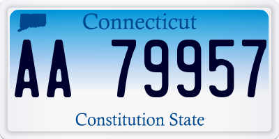 CT license plate AA79957