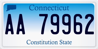 CT license plate AA79962