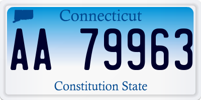 CT license plate AA79963