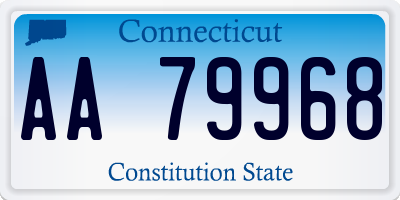 CT license plate AA79968