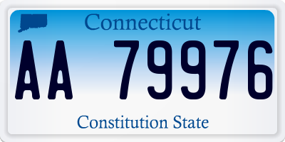 CT license plate AA79976