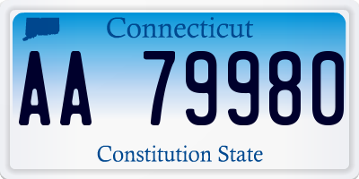 CT license plate AA79980