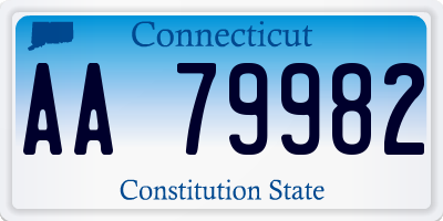 CT license plate AA79982