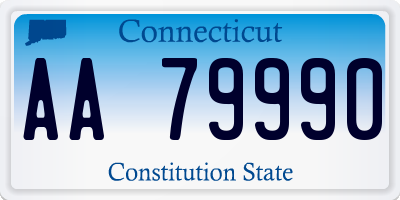 CT license plate AA79990