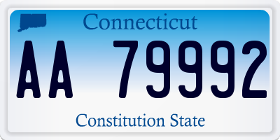 CT license plate AA79992