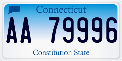CT license plate AA79996