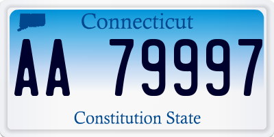 CT license plate AA79997