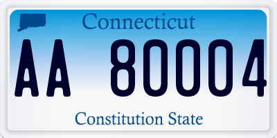 CT license plate AA80004