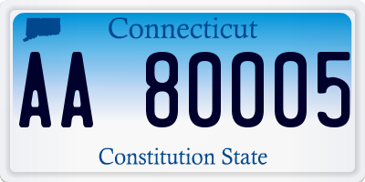 CT license plate AA80005