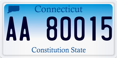 CT license plate AA80015