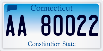 CT license plate AA80022