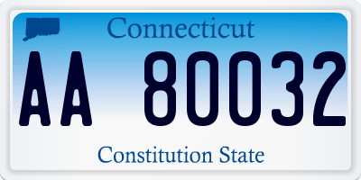 CT license plate AA80032