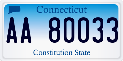 CT license plate AA80033