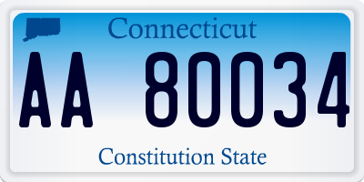 CT license plate AA80034