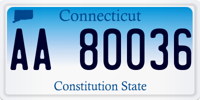 CT license plate AA80036