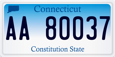 CT license plate AA80037