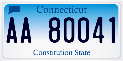 CT license plate AA80041