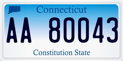 CT license plate AA80043