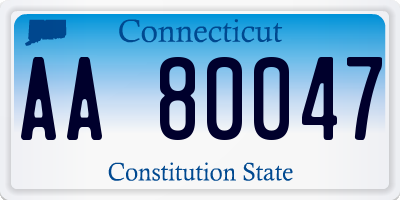 CT license plate AA80047