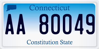 CT license plate AA80049