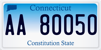 CT license plate AA80050