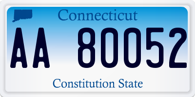 CT license plate AA80052